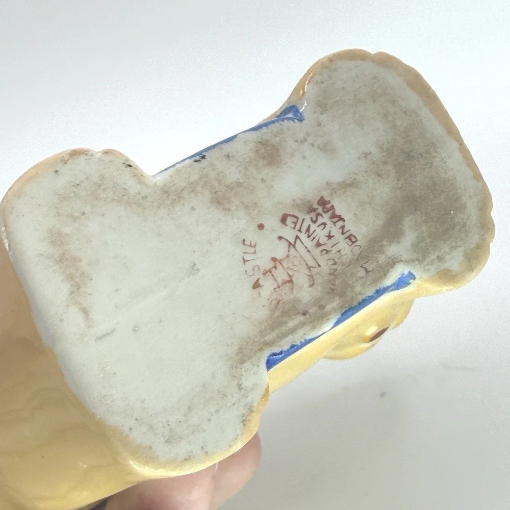 Lusterware Gold Castle‎ Cat 1930's figural ceramic TOOTHBRUSH HOLDER Japan